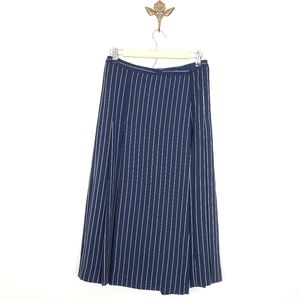 Babaton Aritzia Jai Wrap Skirt Blue Pinstripe Sz 8